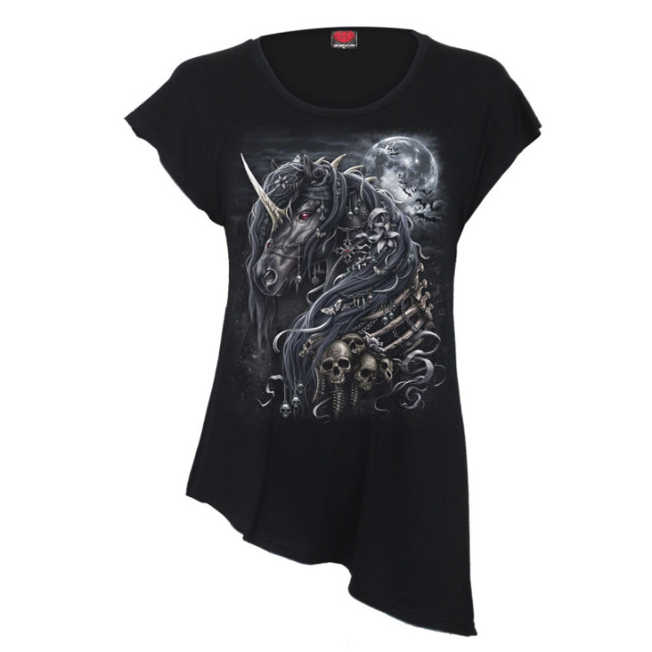 Dark unicorn - T-shirt femme gothic fantasy - Spiral
