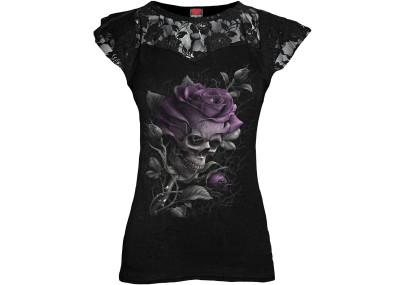 Skull rose - T-shirt femme gothique - Spiral