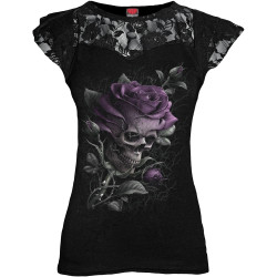 Skull rose - T-shirt femme gothique - Spiral