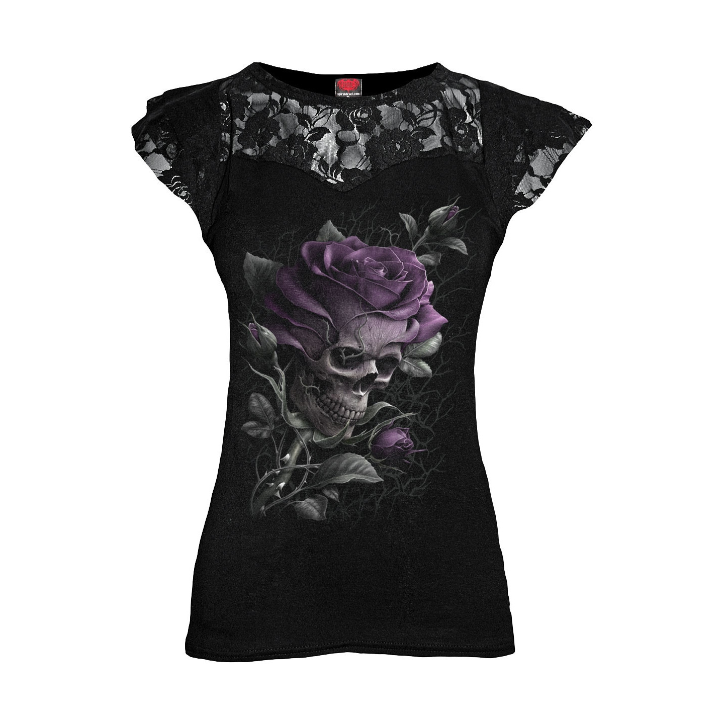 Skull rose - T-shirt femme gothique - Spiral