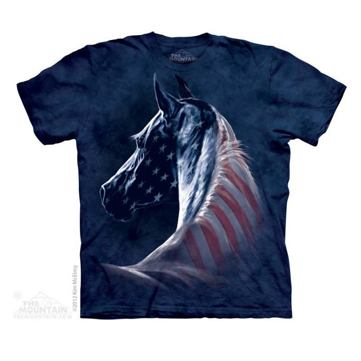 Patriotic horse - T-shirt cheval drapeu USA - The Mountain