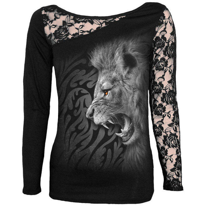 Tribal lion - T-shirt femme - Manches longues