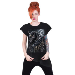 Dark unicorn - T-shirt femme gothic fantasy - Spiral