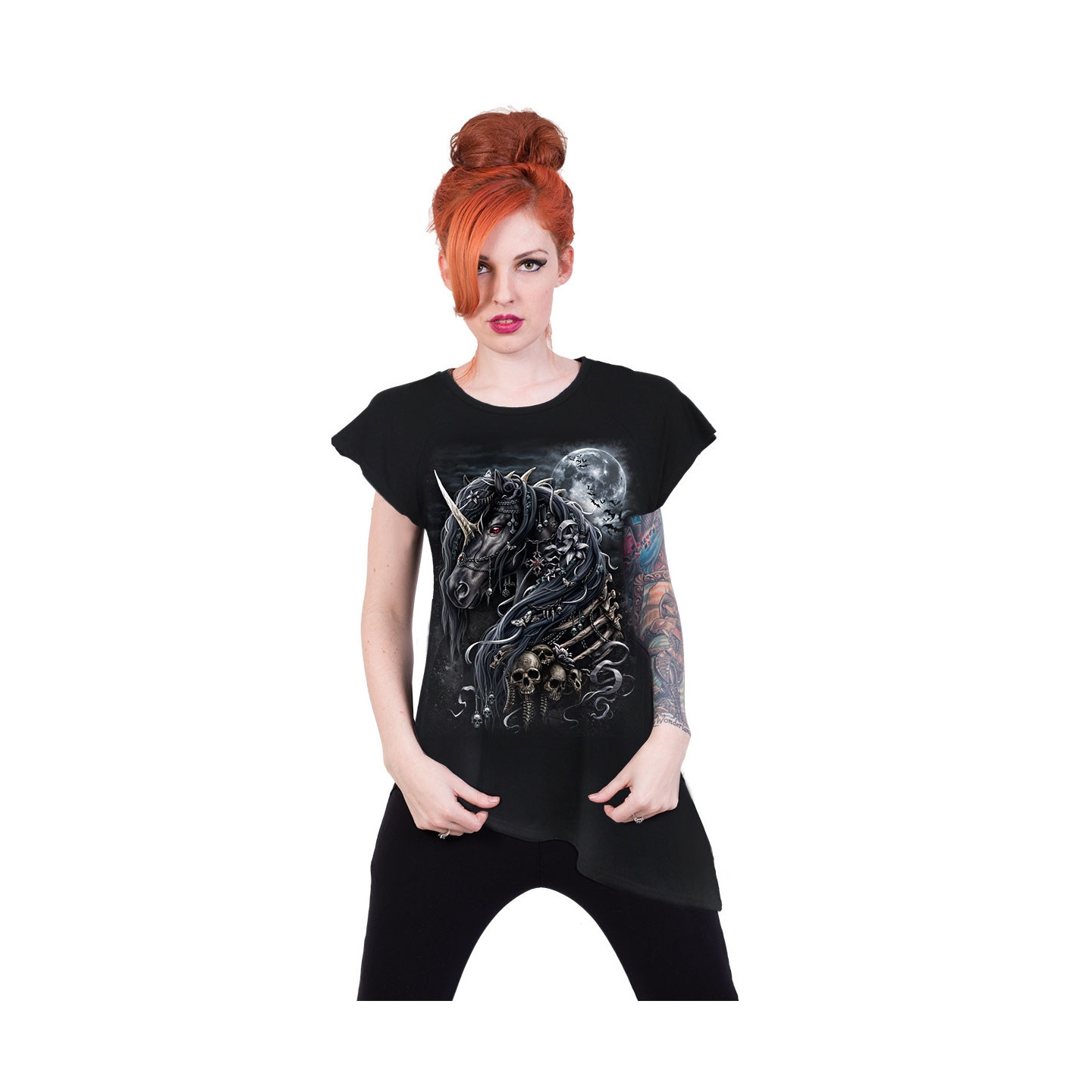 Dark unicorn - T-shirt femme gothic fantasy - Spiral
