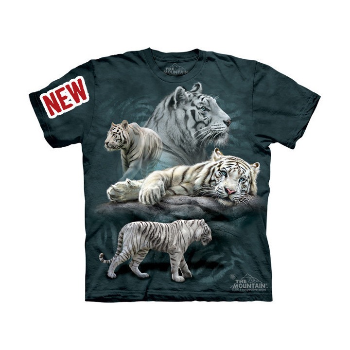 White tiger collage - T-shirt enfant tigres - The Mountain