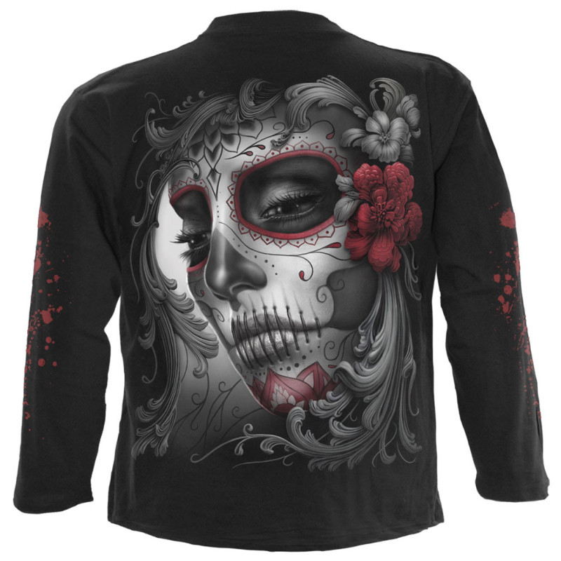 Sugar doll - Tee-shirt homme skull - Manches longues - Vetement dark fantasy gothique
