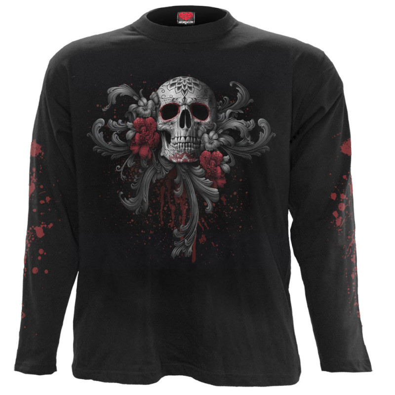 Sugar doll - Tee-shirt homme skull - Manches longues - Vetement dark fantasy gothique