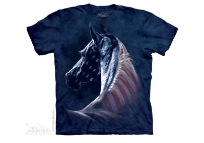 Patriotic horse - T-shirt cheval drapeu USA - The Mountain
