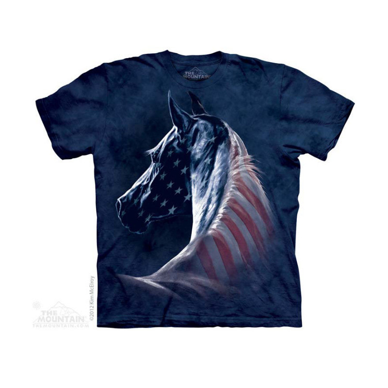 Patriotic horse - T-shirt cheval drapeu USA - The Mountain