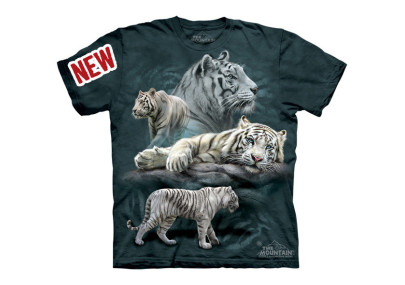 White tiger collage - T-shirt enfant tigres - The Mountain