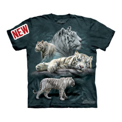 White tiger collage - T-shirt enfant tigres - The Mountain