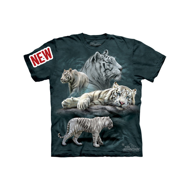 White tiger collage - T-shirt enfant tigres - The Mountain