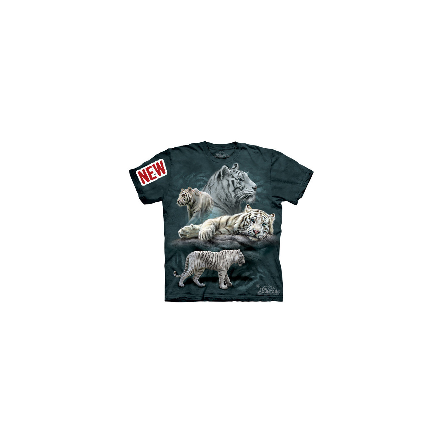 White tiger collage - T-shirt enfant tigres - The Mountain