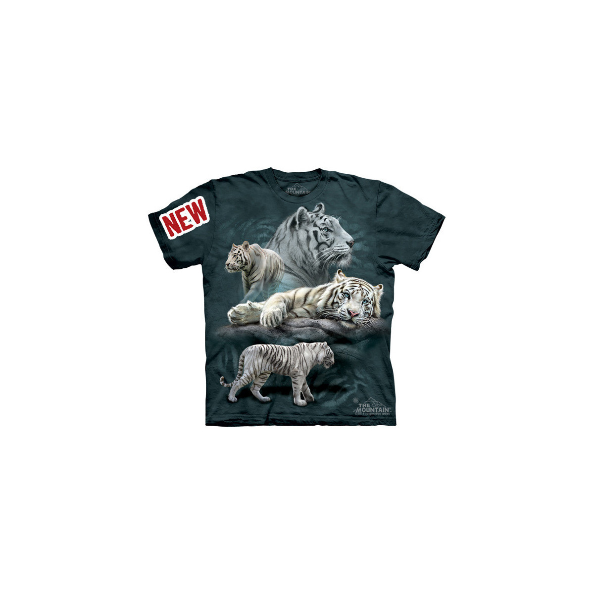 White tiger collage - T-shirt enfant tigres - The Mountain