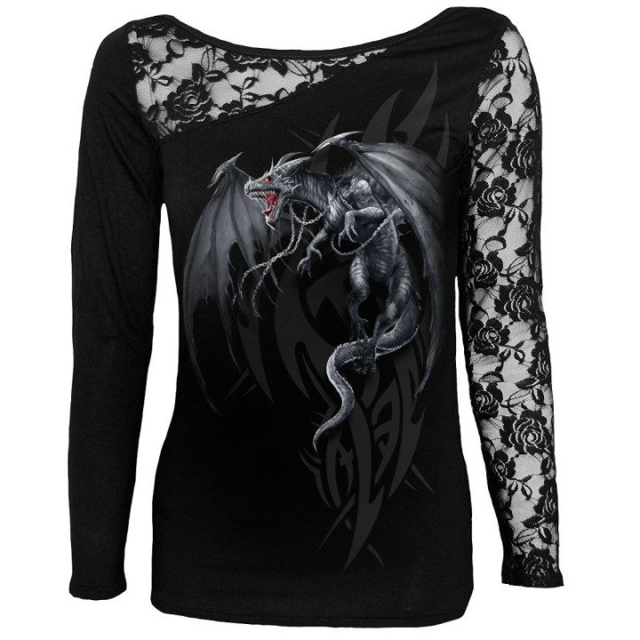 Dragon's cry - T-shirt femme dragon - Manches longues