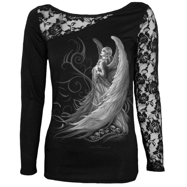 Captive spirit - T-shirt femme ange gothic - Manches longues