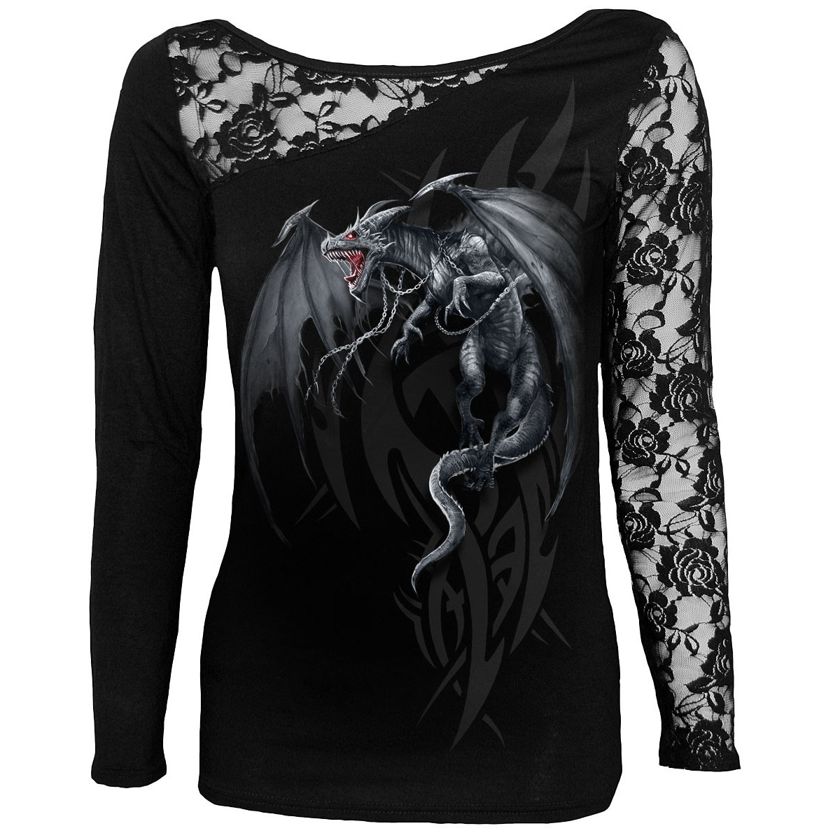 Dragon's cry - T-shirt femme dragon - Manches longues