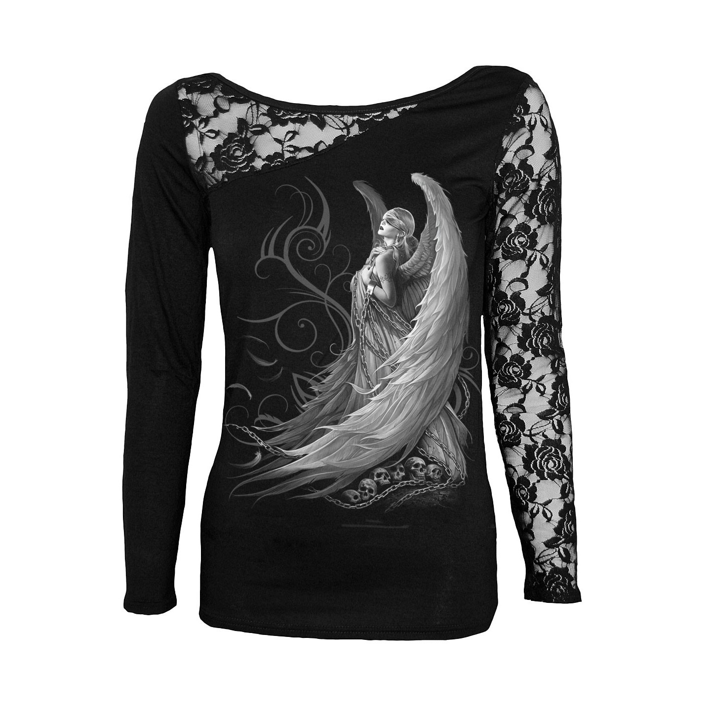 Captive spirit - T-shirt femme ange gothic - Manches longues - Spiral