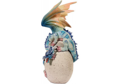 Dragon bleu sur un oeuf - Figurine
