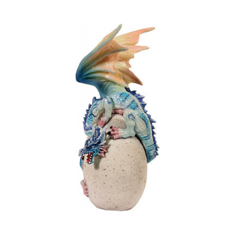 Dragon bleu sur un oeuf - Figurine