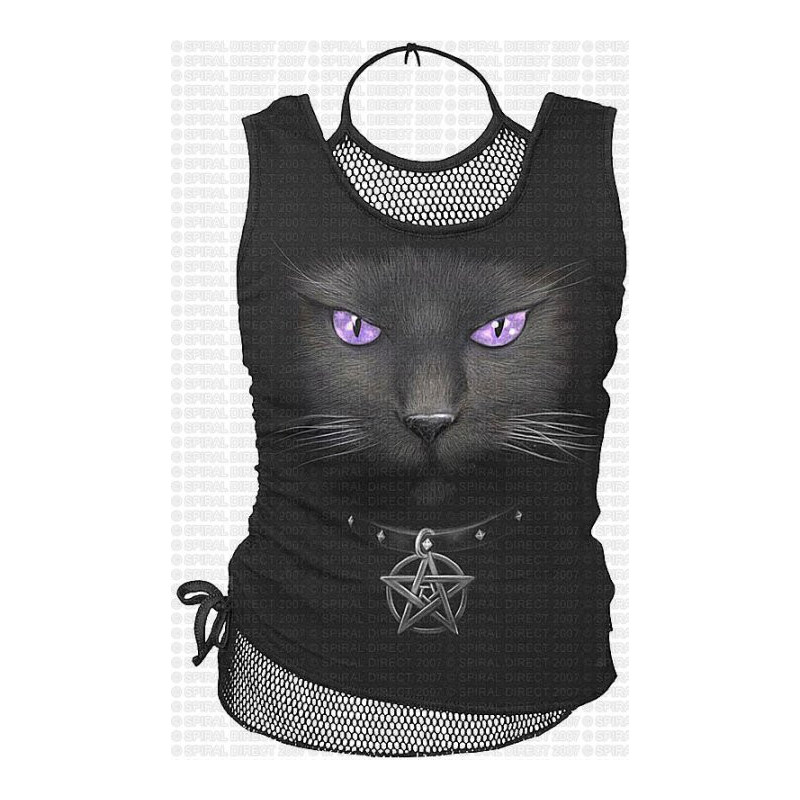 Black cat mesh - Chat - Débardeur femme
