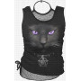 Black cat mesh - Chat - Débardeur femme