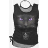 Black cat mesh - Chat - Débardeur femme