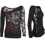 Dragon rose - Tshirt femme dragon - Manches longues