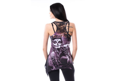 Camilla - Débardeur long gothique - Femme et chat