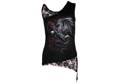 Dragon rose - Débardeur femme dragon