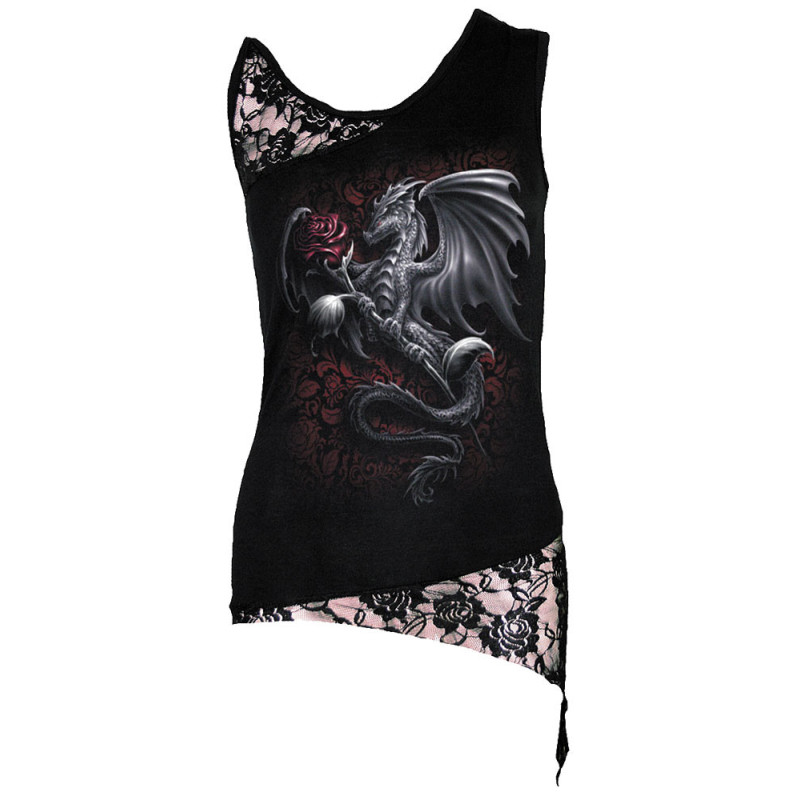 Dragon rose - Débardeur femme dragon