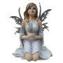 Statuette fée blanche à genoux (29x26cm) - Figurine