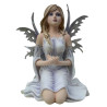 Statuette fée blanche à genoux (29x26cm) - Figurine