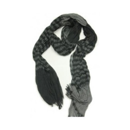 Echarpe grise noire 200 x 40 cm