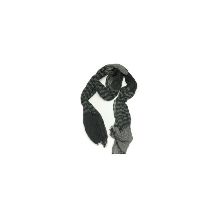 Echarpe grise noire 200 x 40 cm