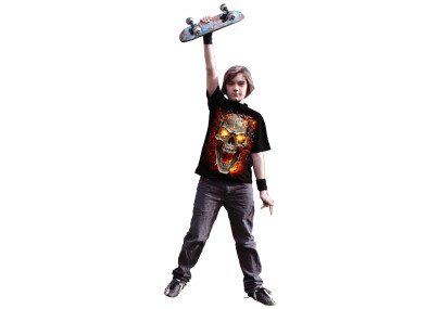 Skull blast - T-shirt enfant crane et flammes - Spiral