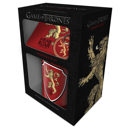 Game of Thrones - Coffret Lannister - Mug - Porte clef - Dessous de verre