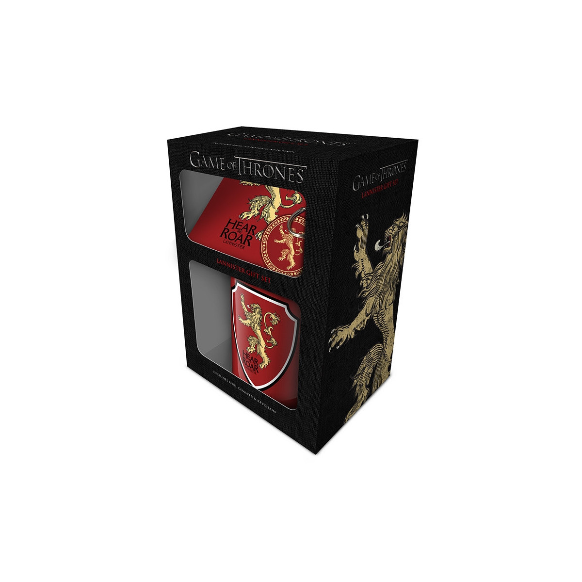 Game of Thrones - Coffret Lannister - Mug - Porte clef - Dessous de verre