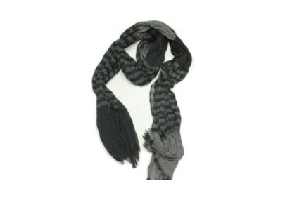 Echarpe grise noire 200 x 40 cm