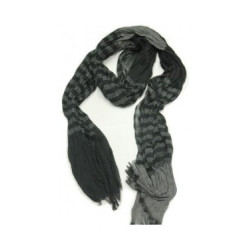 Echarpe grise noire 200 x 40 cm