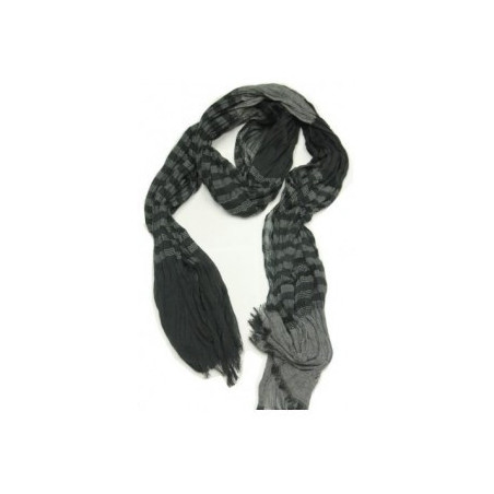 Echarpe grise noire 200 x 40 cm