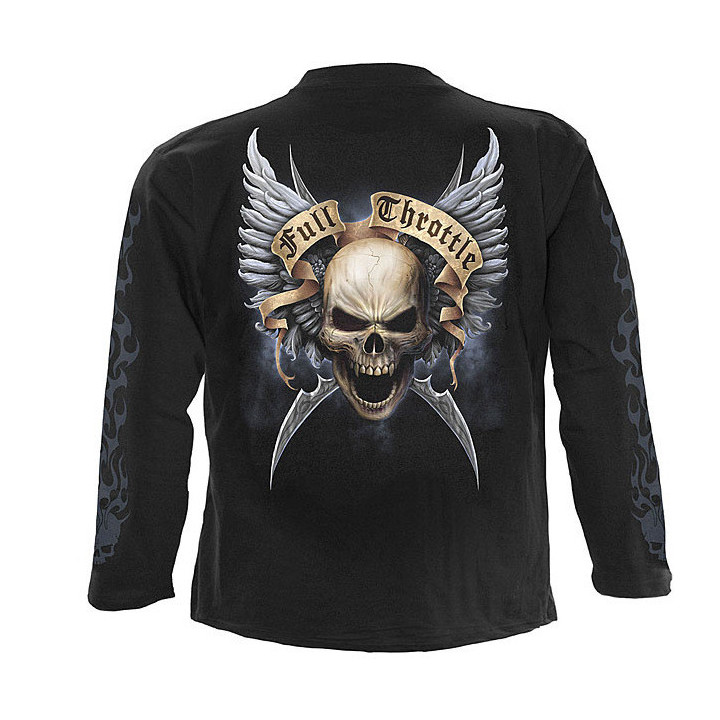 Shut up & ride - T-shirt squelette moto - Manches