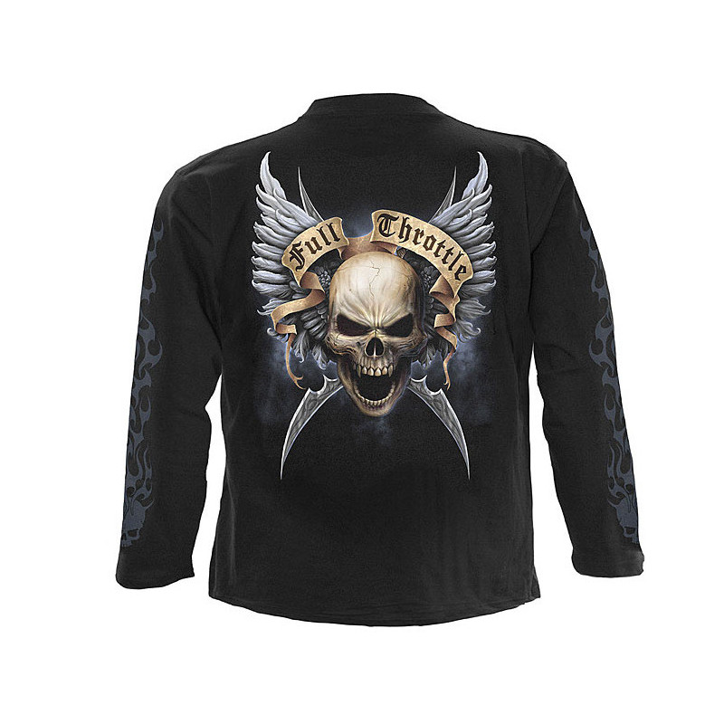 Shut up & ride - T-shirt squelette moto - Manches longues