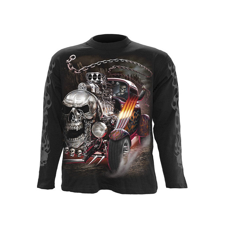 Death on wheels - T-shirt homme squelette - Manches longues