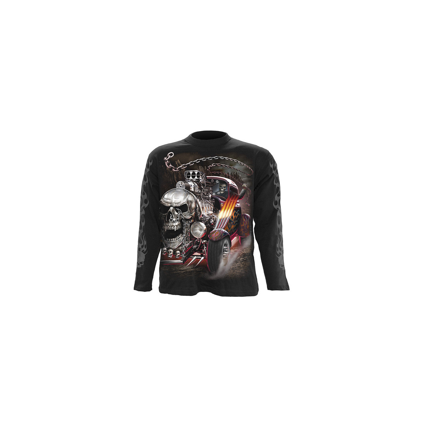 Death on wheels - T-shirt homme squelette - Manches longues