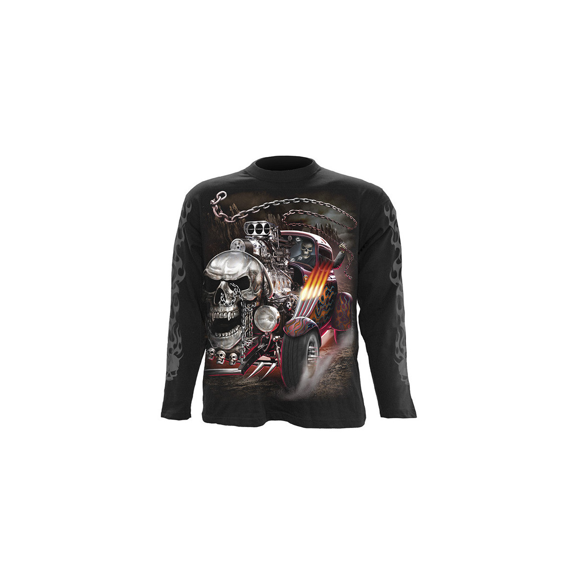 Death on wheels - T-shirt homme squelette - Manches longues