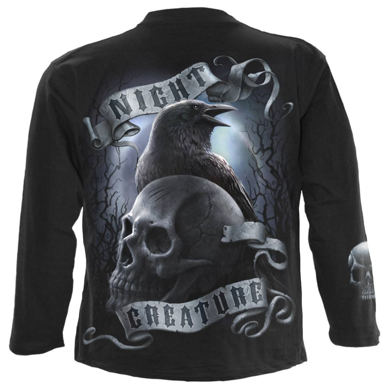Night creature - Tee-shirt homme - Corbeau noir - Manches longues