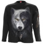 Wolf chi - T-shirt homme loup noir gris blanc - Manches longues