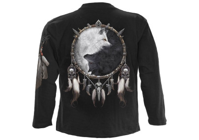 Wolf chi - T-shirt homme loup noir gris blanc - Manches longues