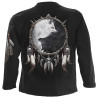 Wolf chi - T-shirt homme loup noir gris blanc - Manches longues